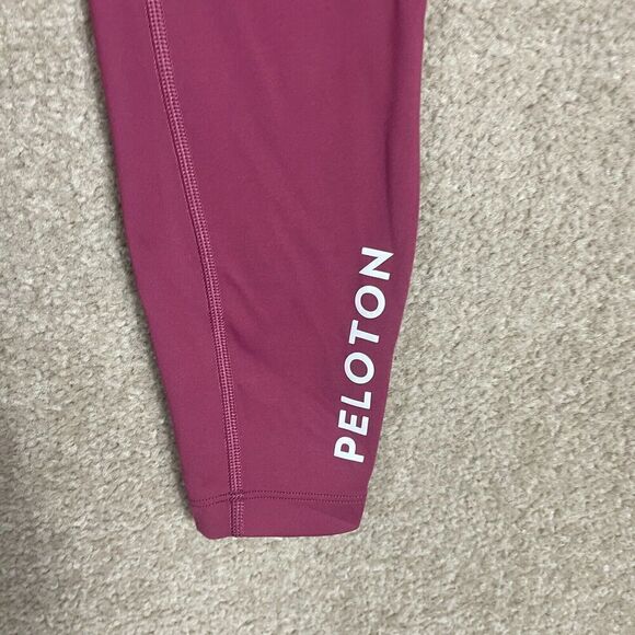 Peloton Active Leggings Womens Size Small Burgundy High Rise Logo Athletic Yoga - Picture 3 of 10